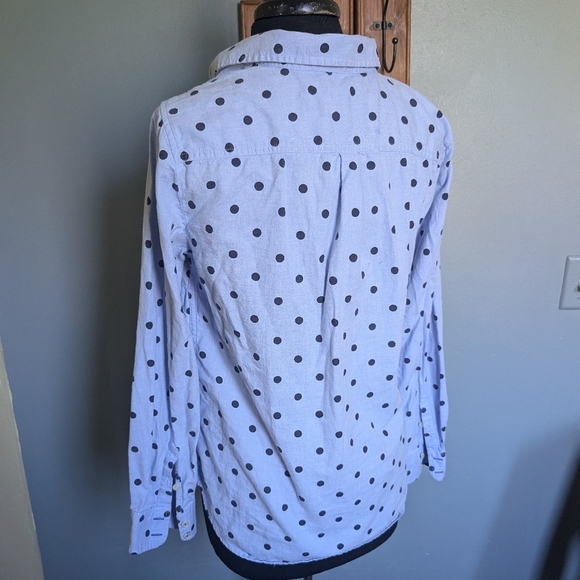 Talbots Blue Polka Dot Button-Up Shirt - Picture 3 of 10